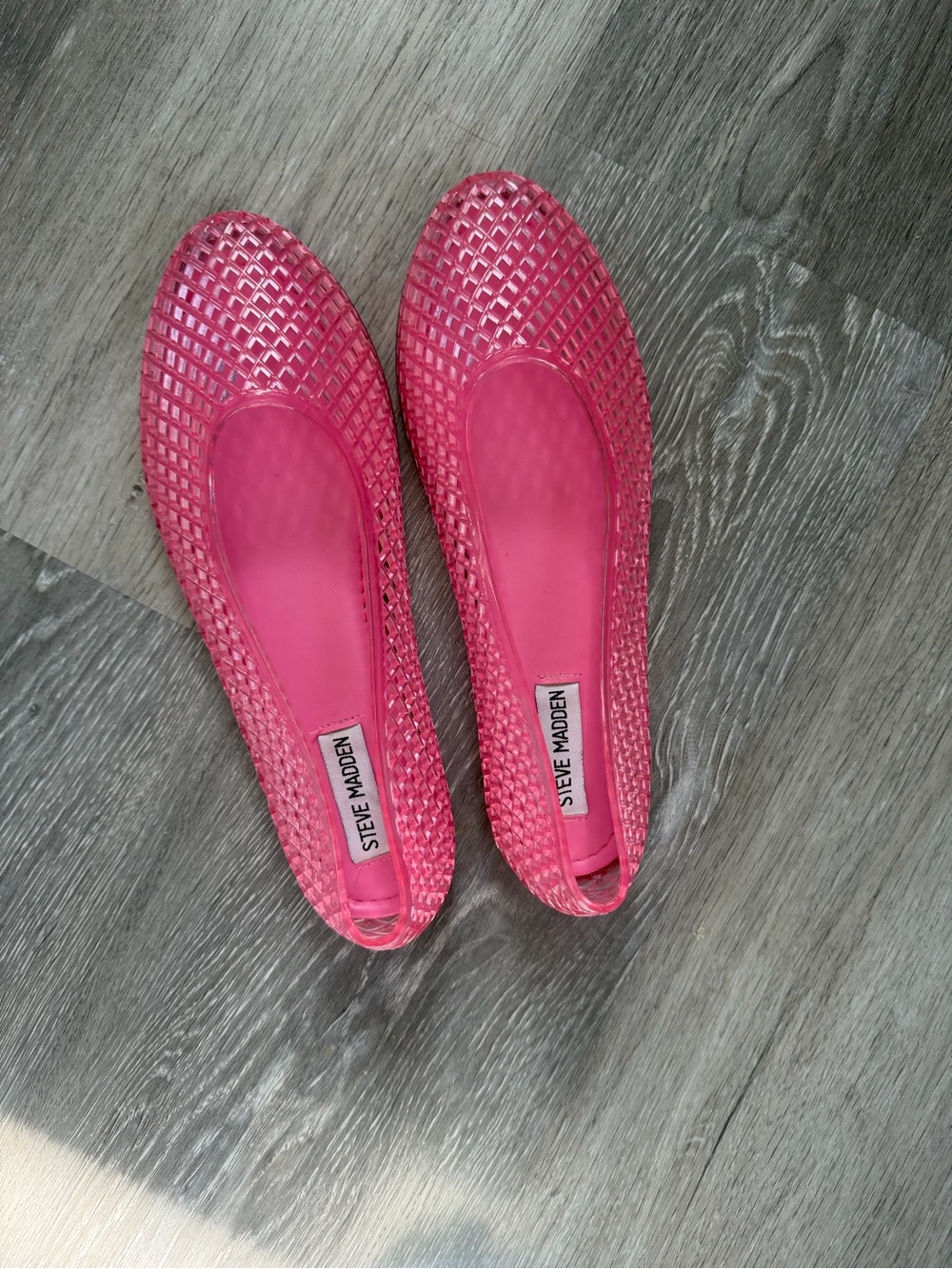 Steve Madden Hot Pink Jelly Flats